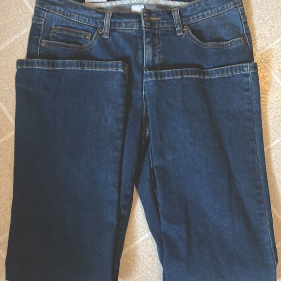 St. Johns Bay Jeans Womens Petite Size 8P Petite Blue Stretch Boot Denim Pants - Picture 3 of 4